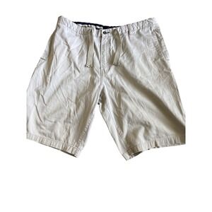 Tommy Jean Mens Size 42 Khaki Shorts Casual Drawstring Waist Pockets